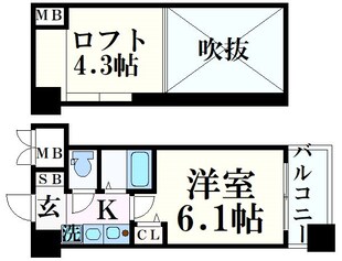 エステムコート三宮EASTポルトマーレの物件間取画像